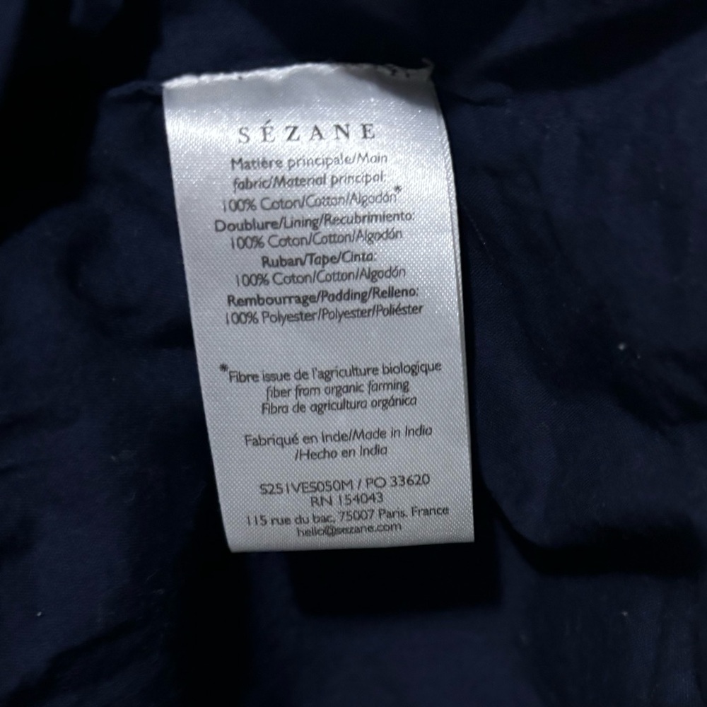 🌼Sezane ESBEN JACKET in Marine Floral Navy Jacket with White Trim - Picture 8 of 9